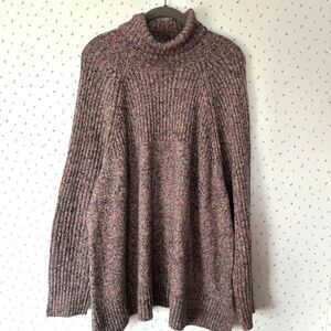 J Jill Sweater Womens 3X Multicolor Marled Pullover Turtleneck Relaxed Cozy